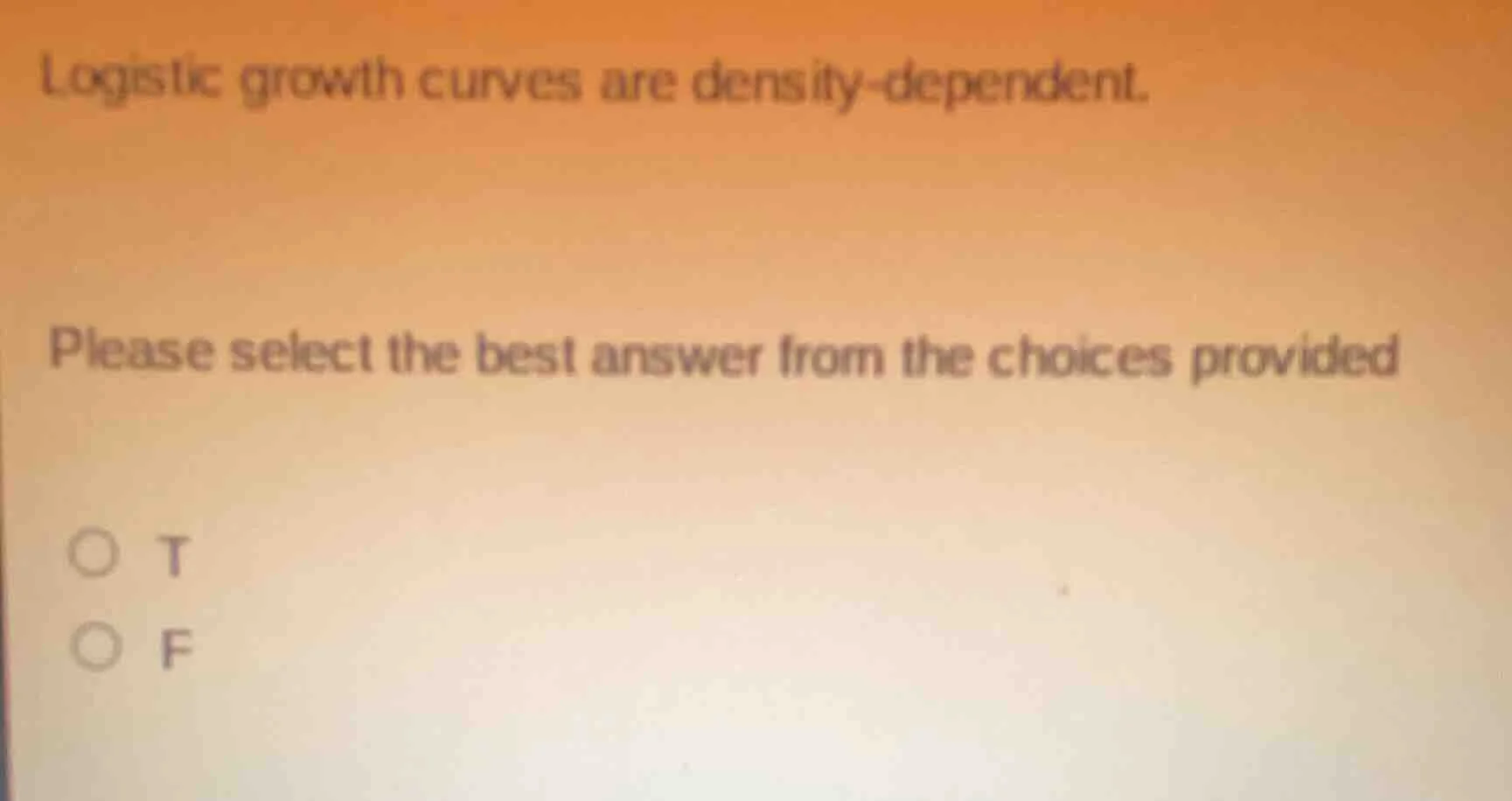 logistic growth curves are density - dependent. please select the best …