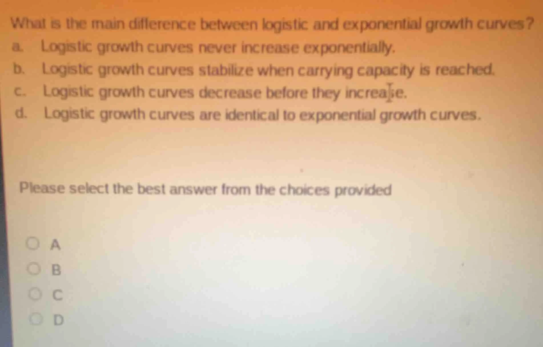 what is the main difference between logistic and exponential growth cur…