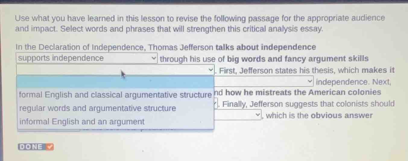 use what you have learned in this lesson to revise the following passag…