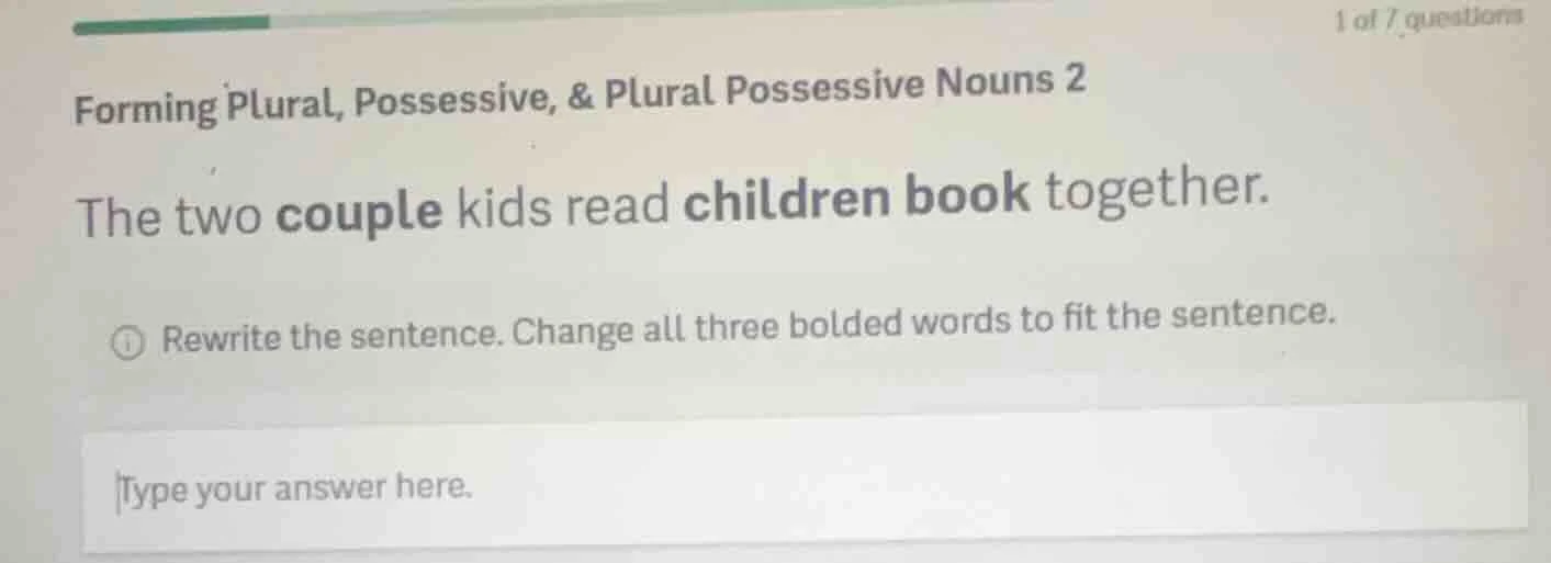 forming plural, possessive, & plural possessive nouns 2 the two couple …