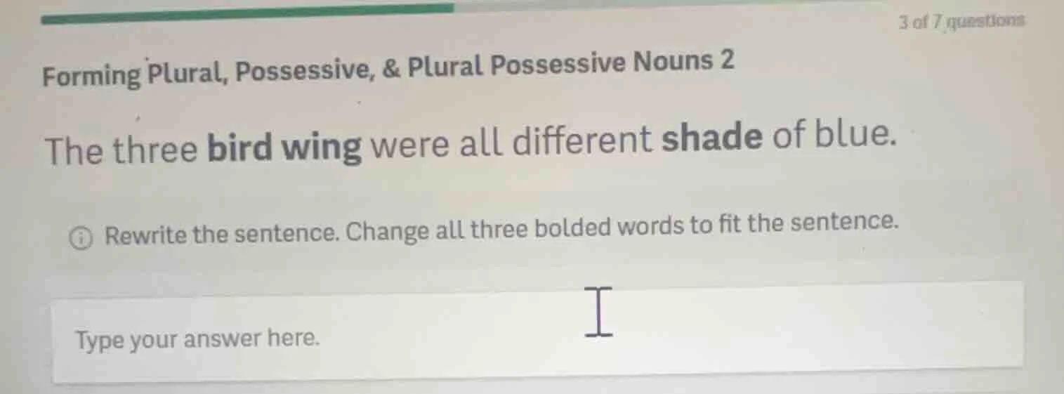 forming plural, possessive, & plural possessive nouns 2 the three bird …