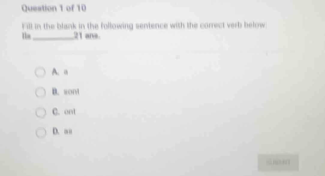 question 1 of 10 fill in the blank in the following sentence with the c…