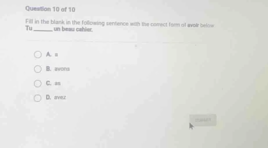 question 10 of 10 fill in the blank in the following sentence with the …