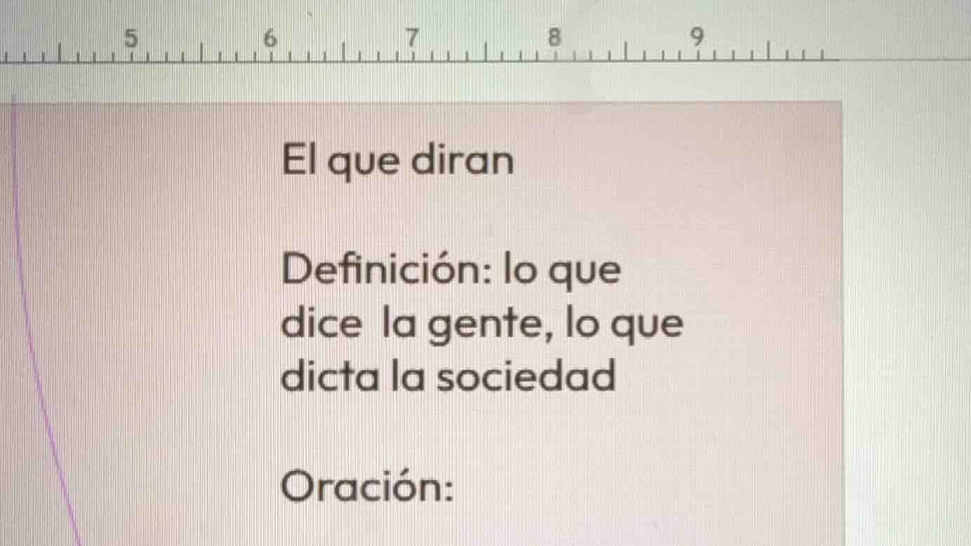 el que diran definición: lo que dice la gente, lo que dicta la sociedad…
