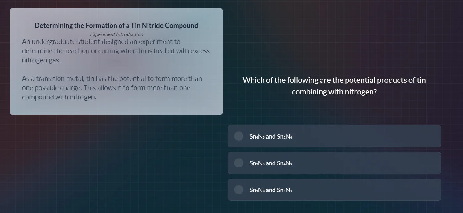 determining the formation of a tin nitride compound experiment introduc…