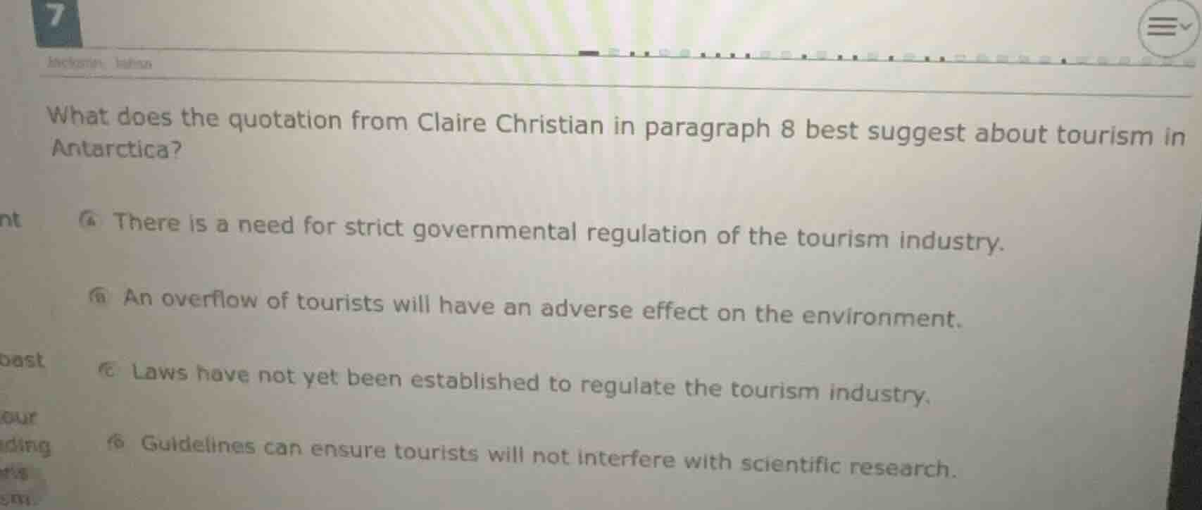what does the quotation from claire christian in paragraph 8 best sugge…