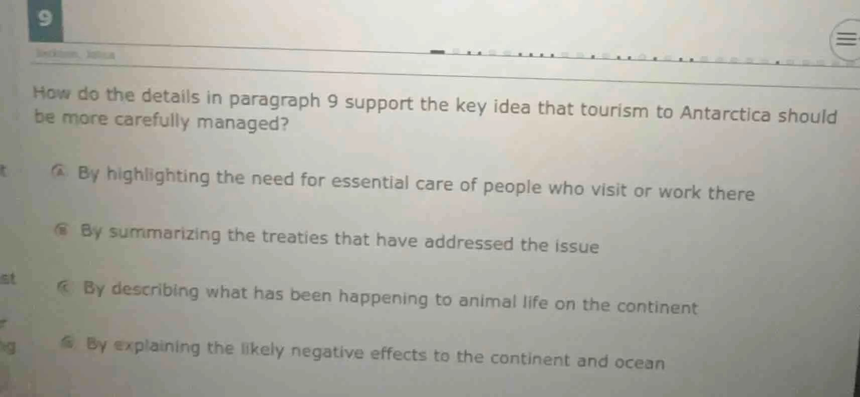 how do the details in paragraph 9 support the key idea that tourism to …
