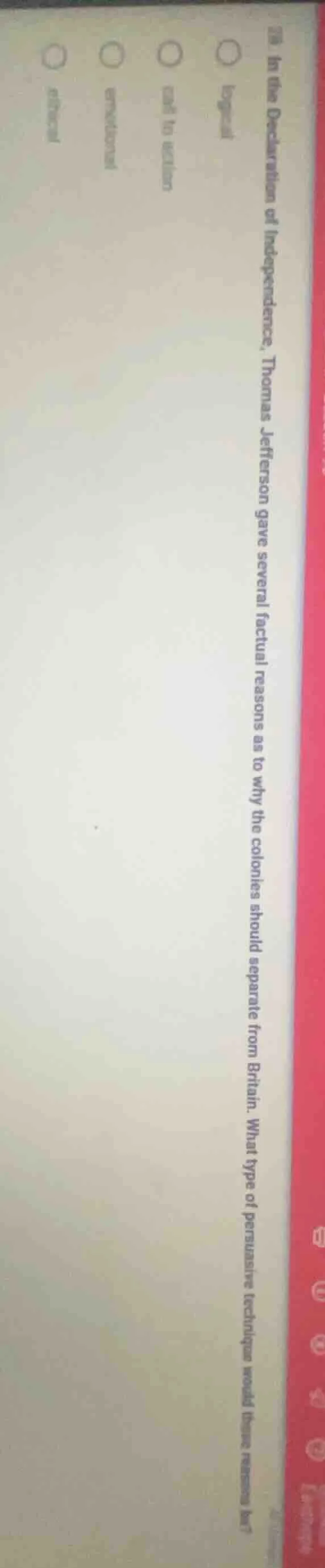 79. in the declaration of independence, thomas jefferson gave several f…