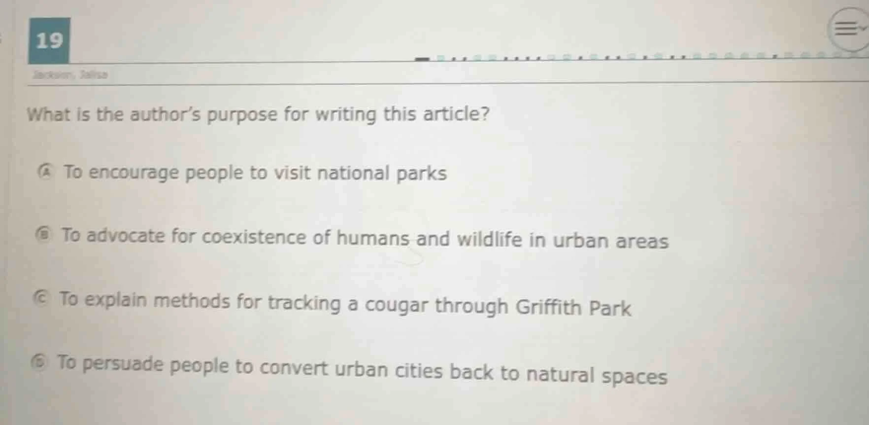 19 jackson, jalisa what is the author’s purpose for writing this articl…