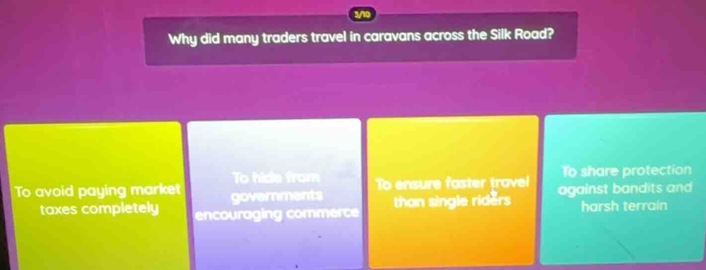 why did many traders travel in caravans across the silk road? to avoid …
