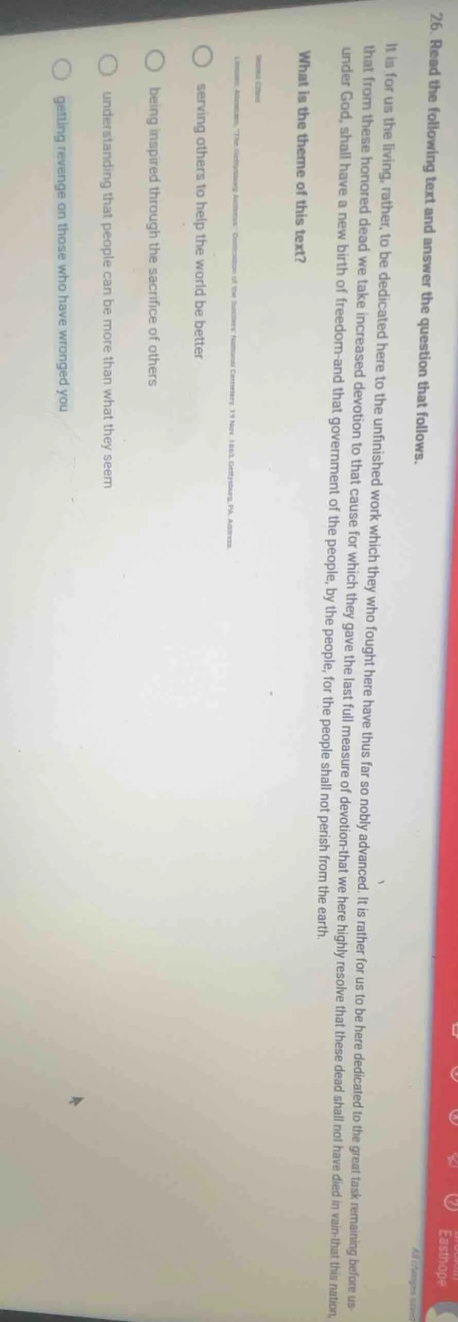 26. read the following text and answer the question that follows. it is…