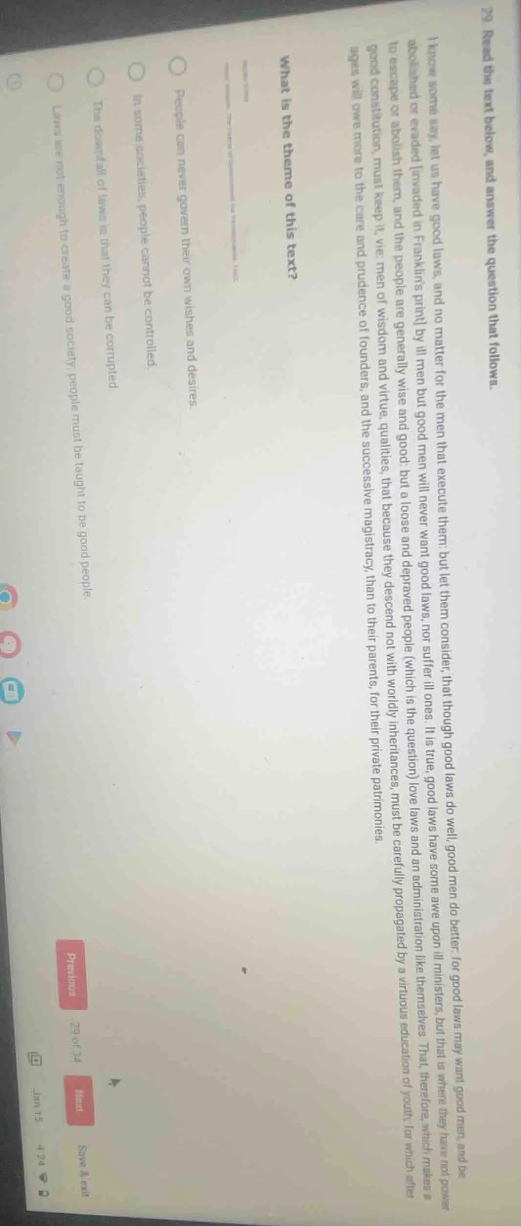 29 read the text below, and answer the question that follows. i know so…
