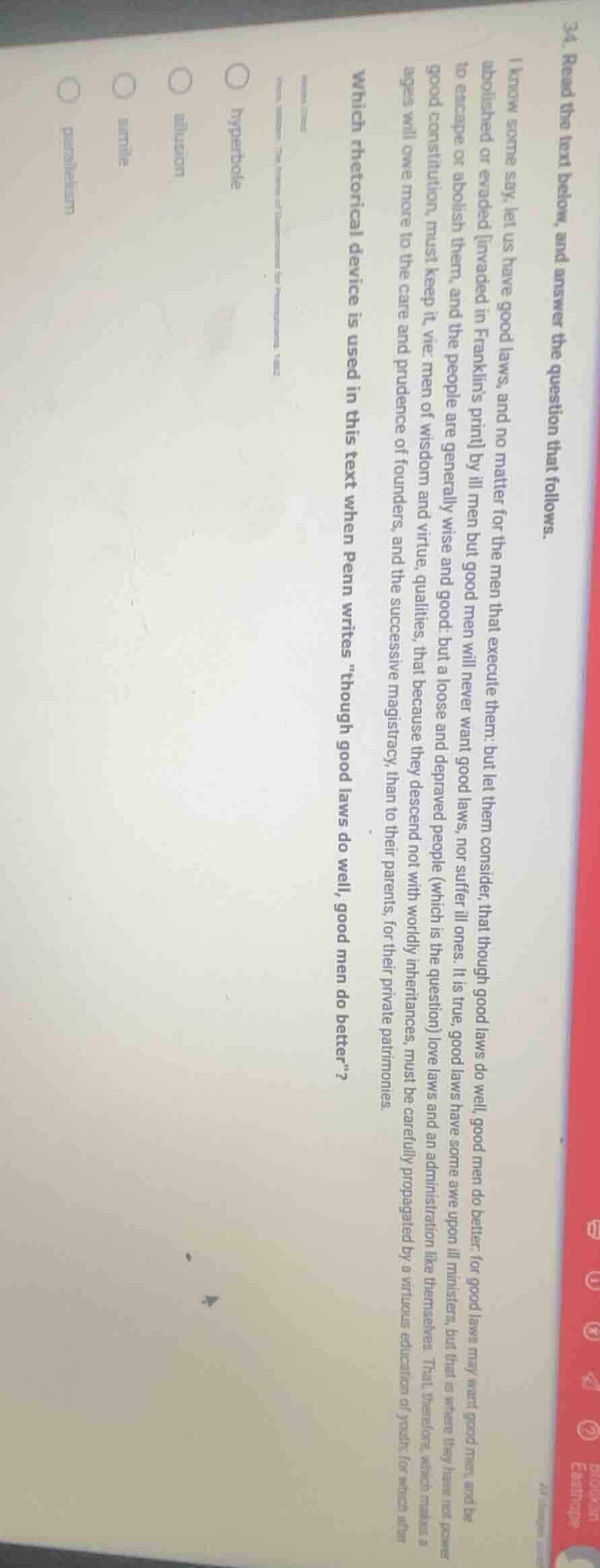 34. read the text below, and answer the question that follows. i know s…