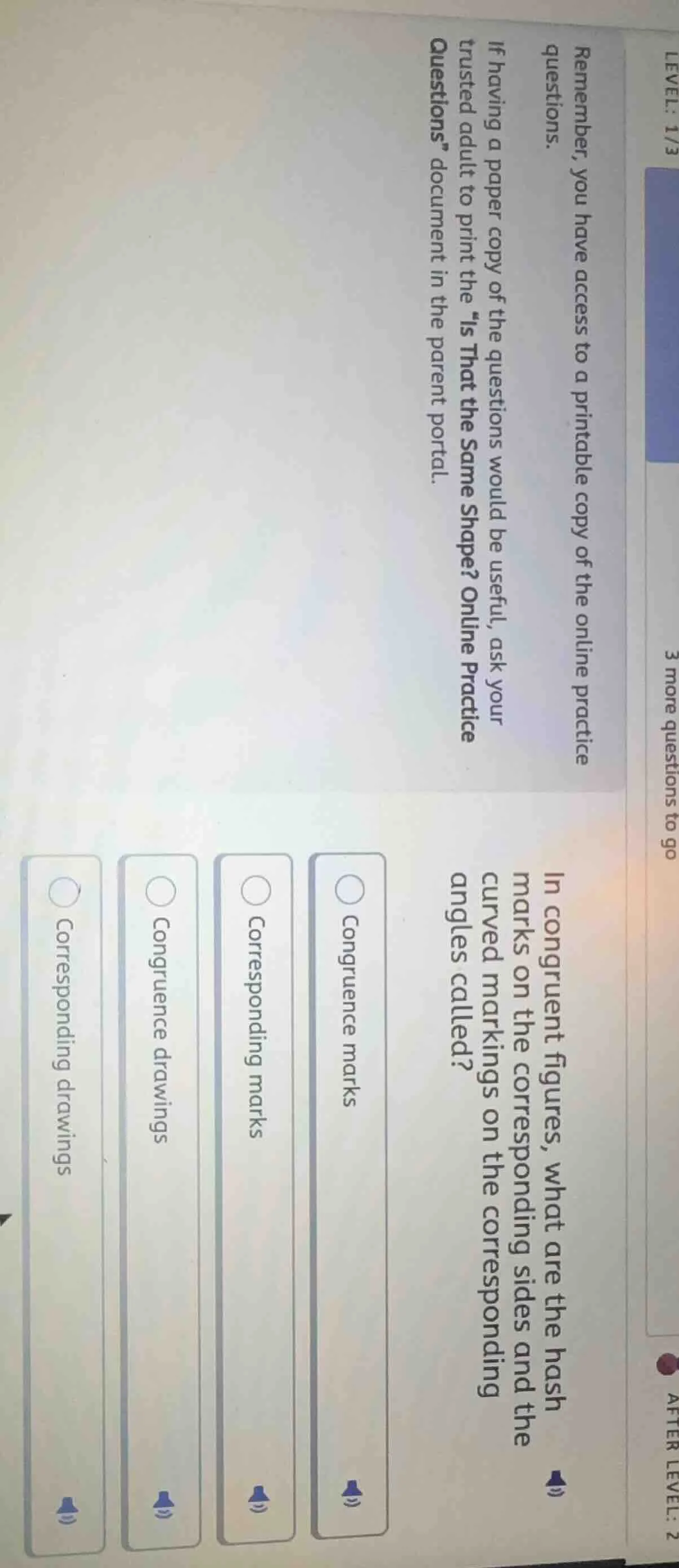 remember, you have access to a printable copy of the online practice qu…