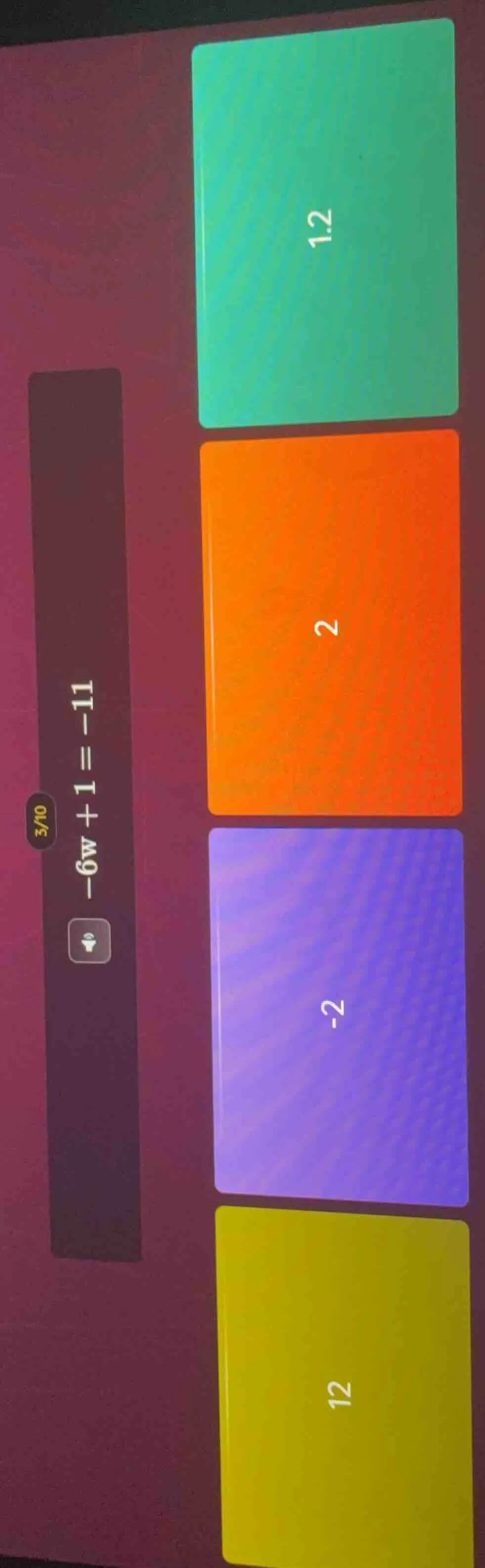 -9w + 1 = -11