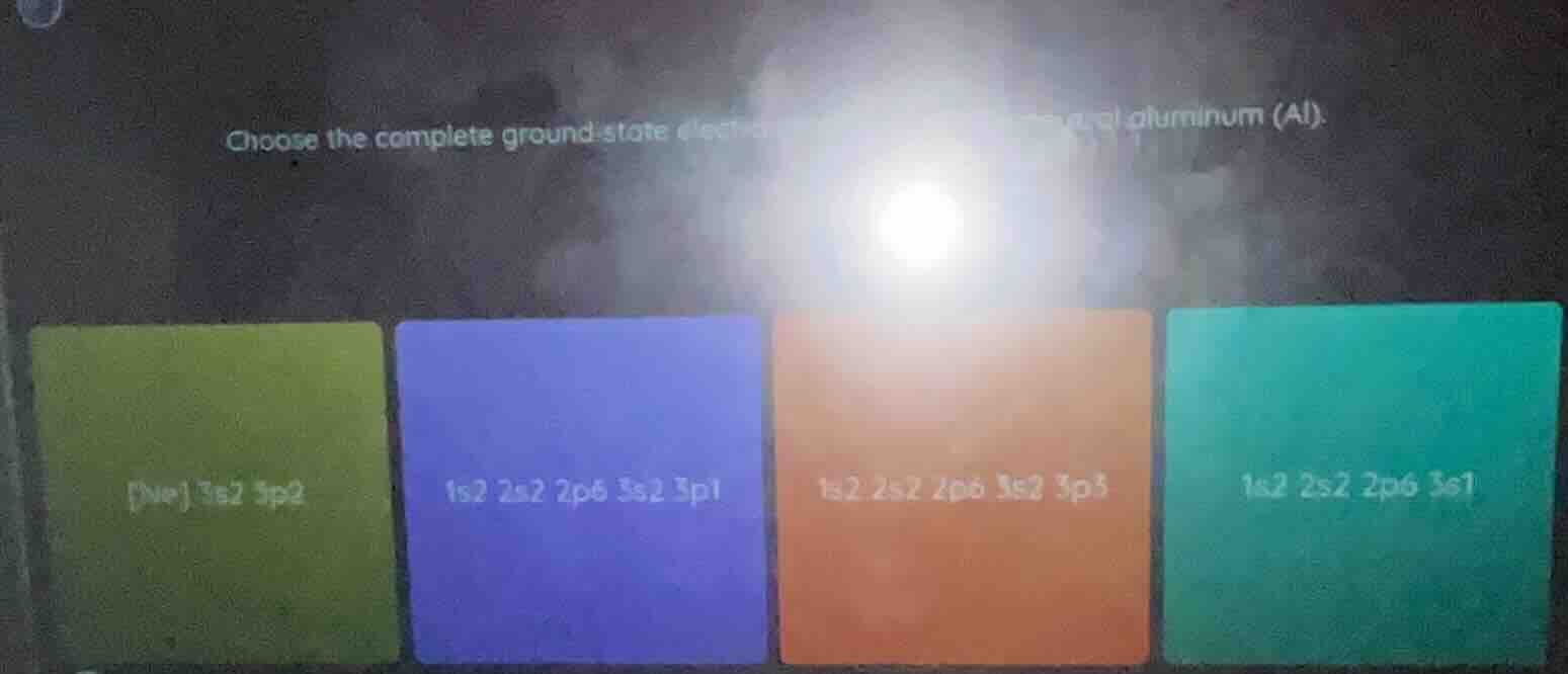 choose the complete ground - state electron configuration for the alumi…