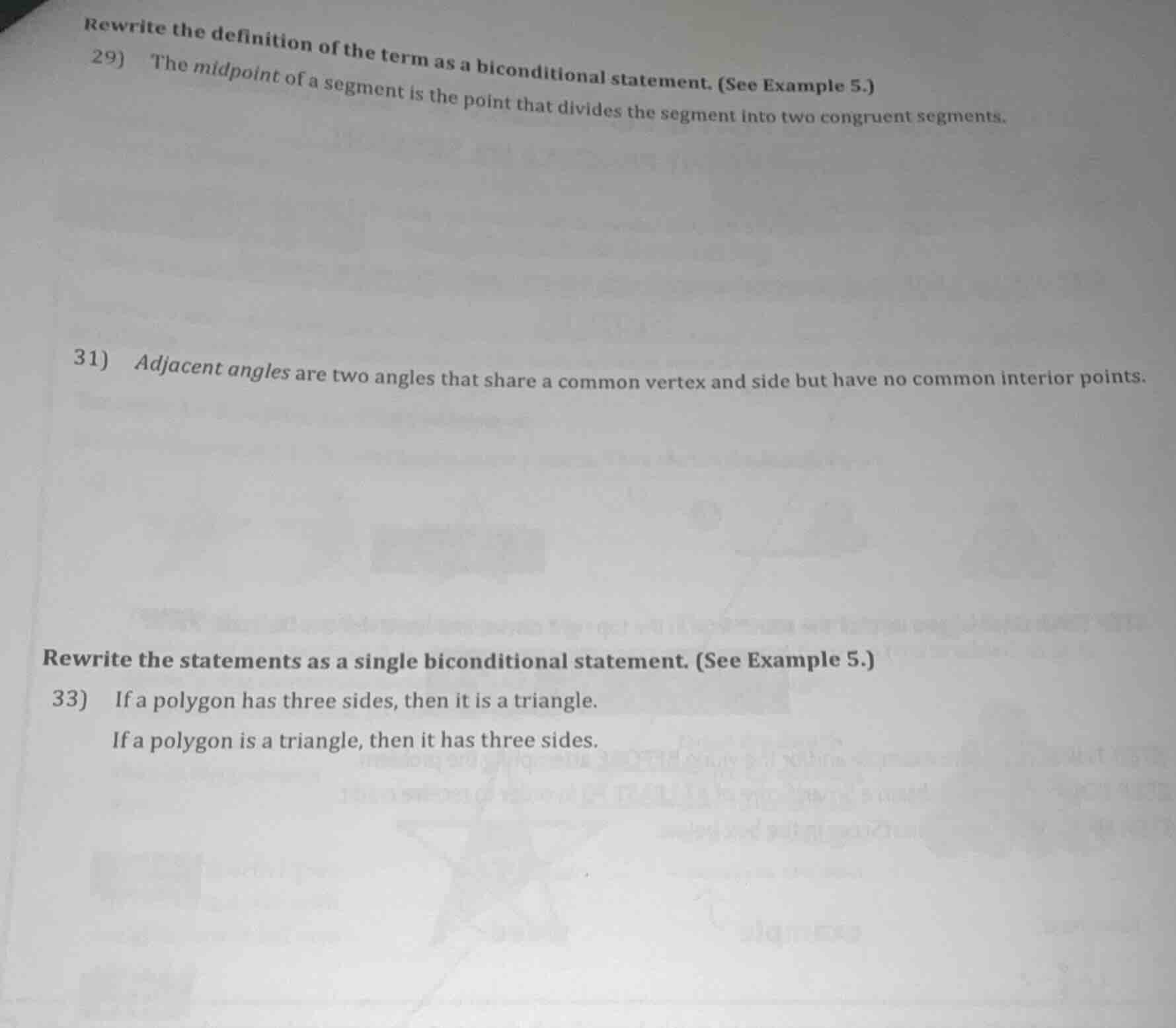 rewrite the definition of the term as a biconditional statement. (see e…