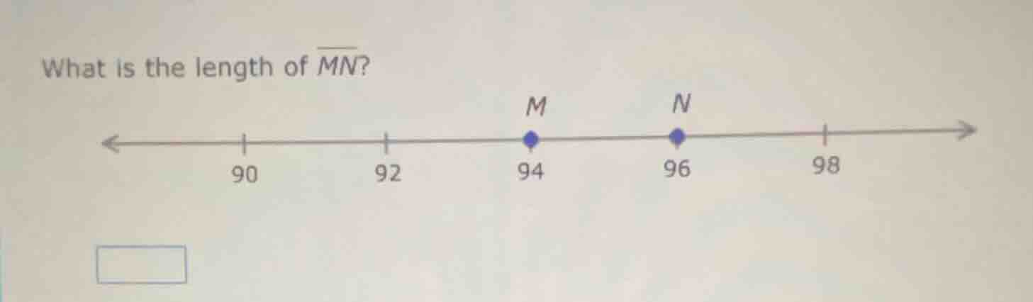 what is the length of \\(\\overline{mn}\\)? number line with points at …