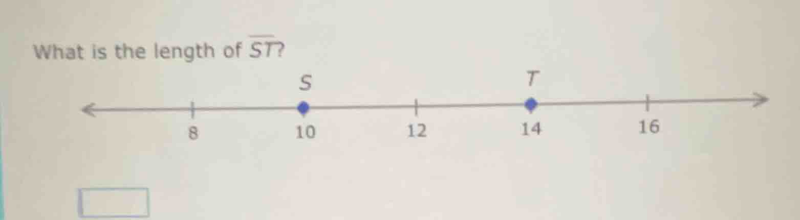 what is the length of \\(\\overline{st}\\)? (number line with points: 8…