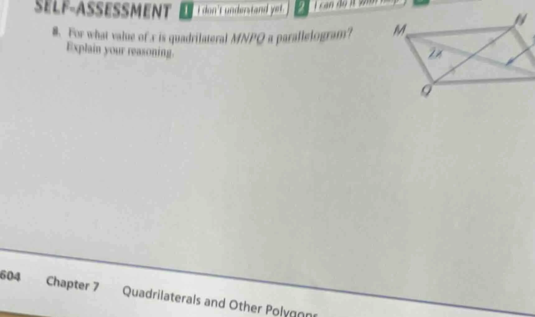 self-assessment 1 i dont understand yet. 2 i can do it with help 8. for…