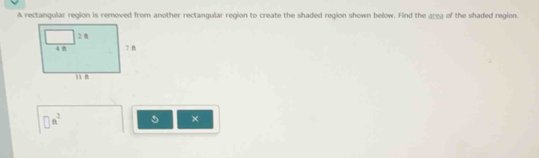 a rectangular region is removed from another rectangular region to crea…
