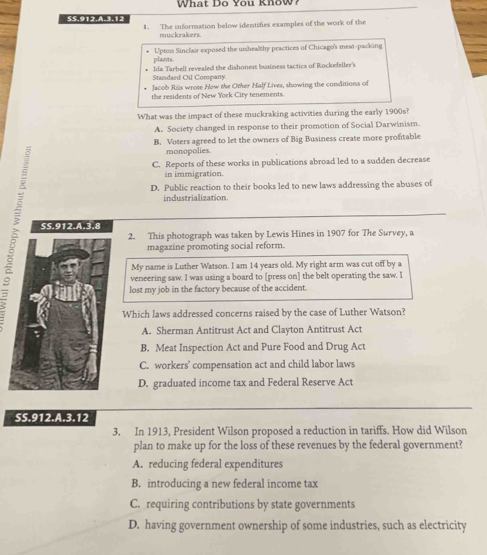 what do you know? ss.912.a.3.12 1. the information below identifies exa…