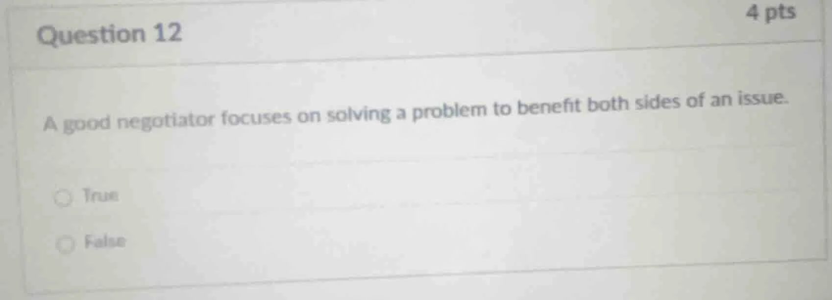 question 12 a good negotiator focuses on solving a problem to benefit b…