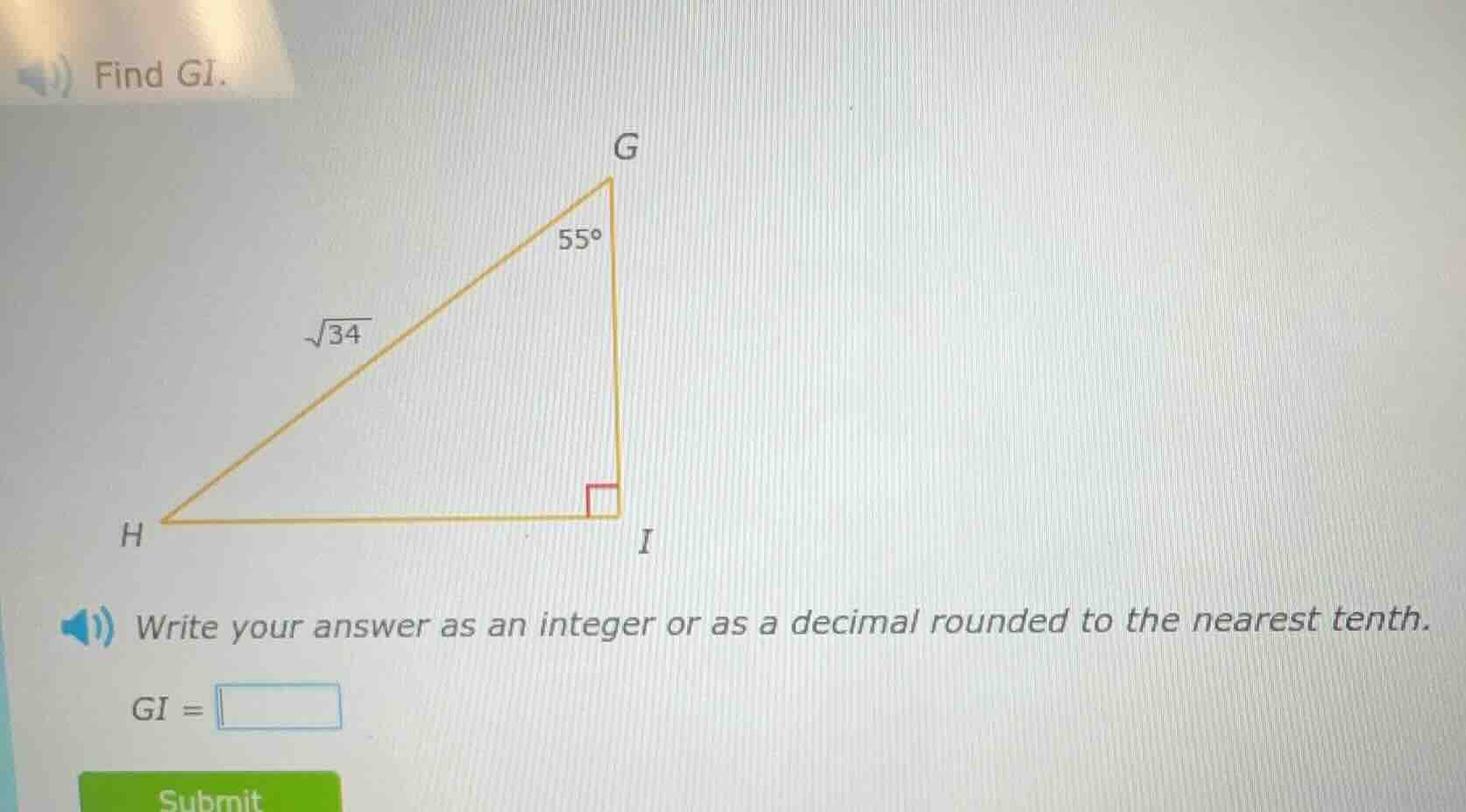 find gi. write your answer as an integer or as a decimal rounded to the…