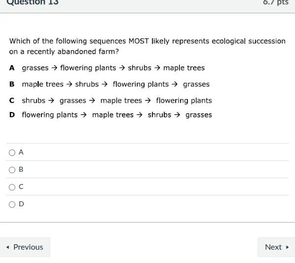 question 13 6.7 pts which of the following sequences most likely repres…