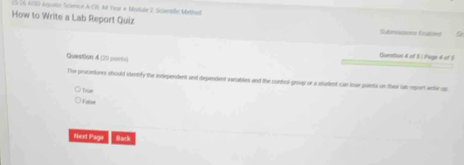 how to write a lab report quiz question 4 (20 points) the procedures sh…