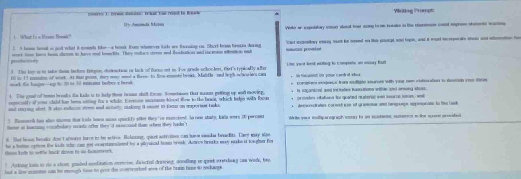 source 1: brain breaks: what you need to know by amanda morin 1 what is…