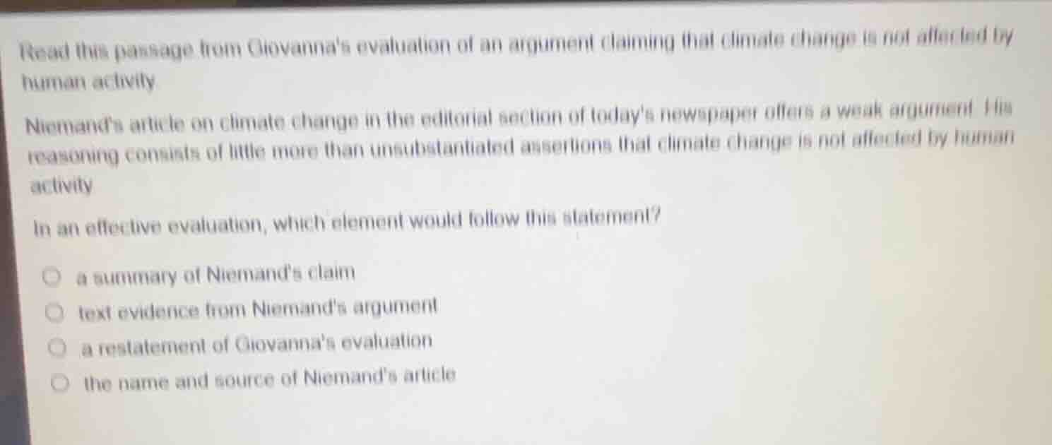 read this passage from giovannas evaluation of an argument claiming tha…