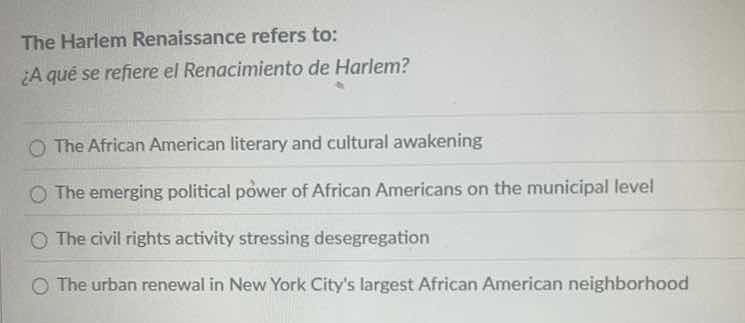 the harlem renaissance refers to: ¿a qué se refiere el renacimiento de …