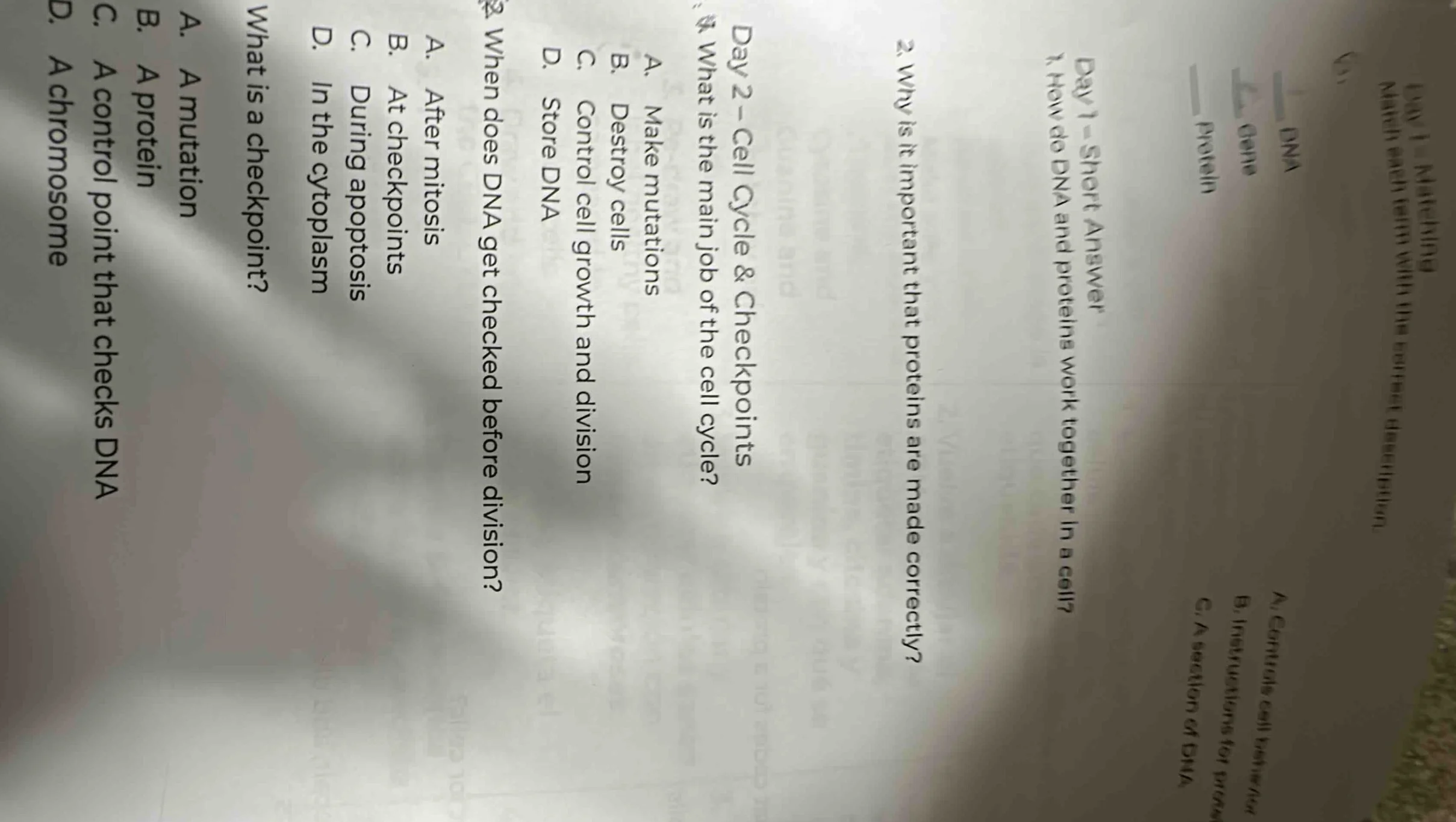 lov 1 - matching match each term with the correct description: dna gene…