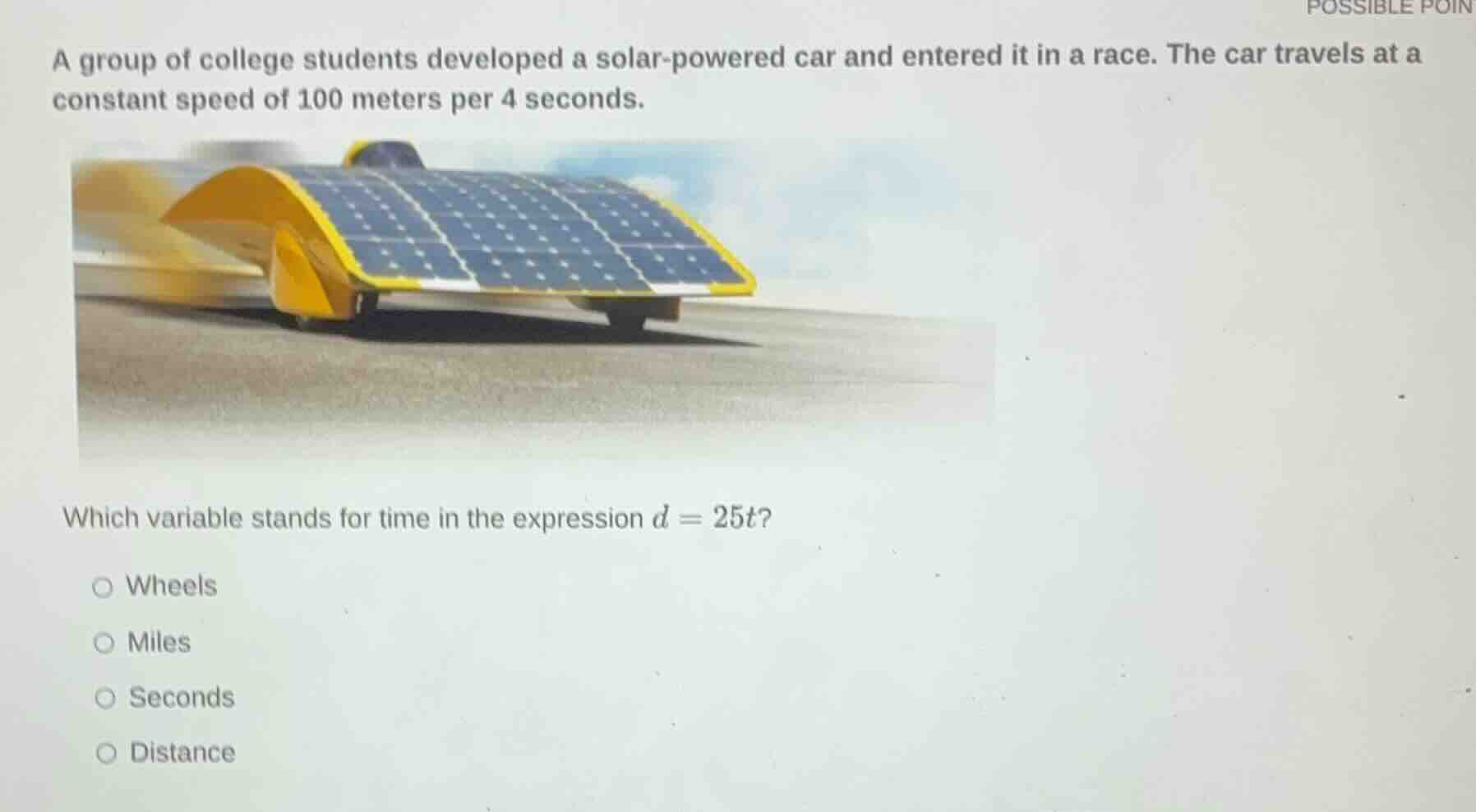 a group of college students developed a solar - powered car and entered…