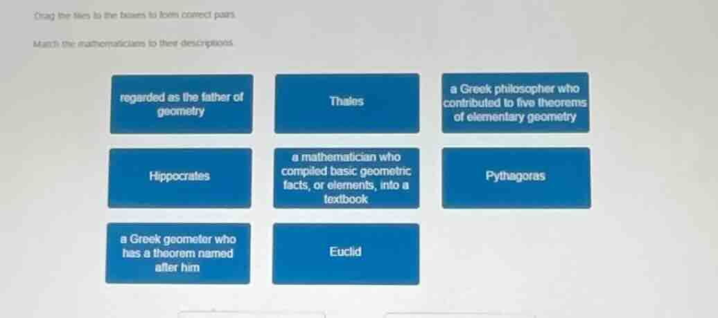 drag the tiles to the boxes to form correct pairs. match the mathematic…