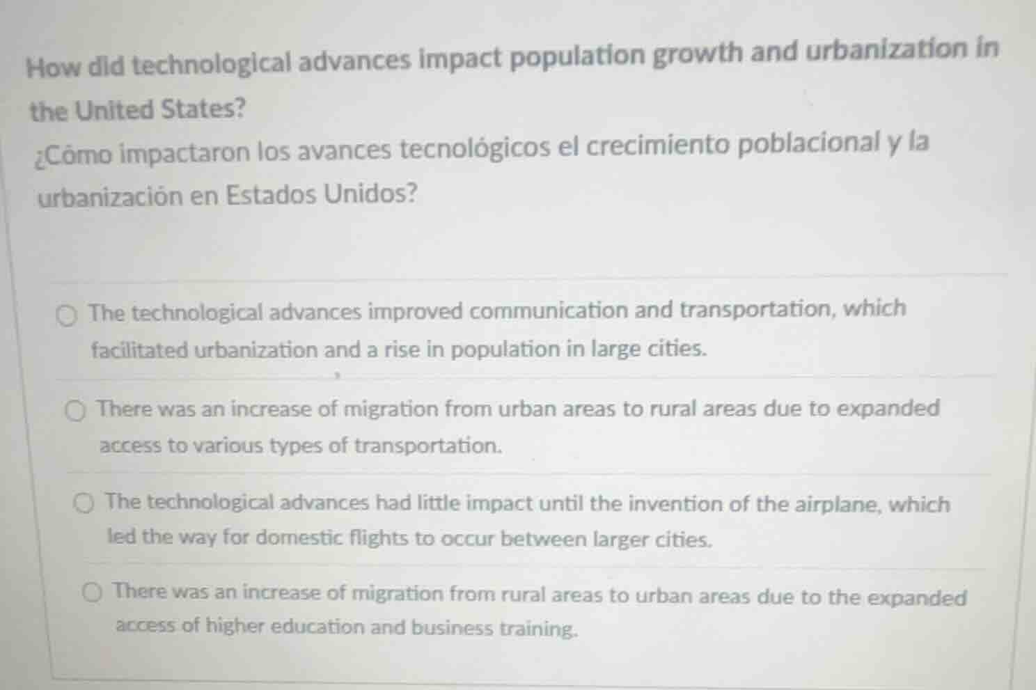 how did technological advances impact population growth and urbanizatio…