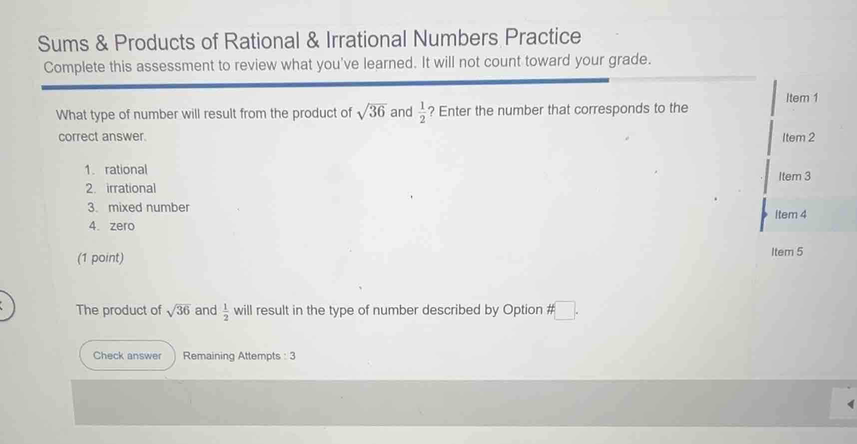 sums & products of rational & irrational numbers practice complete this…