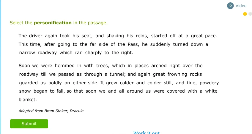 select the personification in the passage. the driver again took his se…