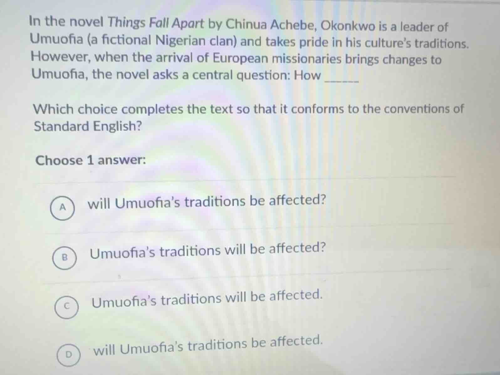 in the novel things fall apart by chinua achebe, okonkwo is a leader of…