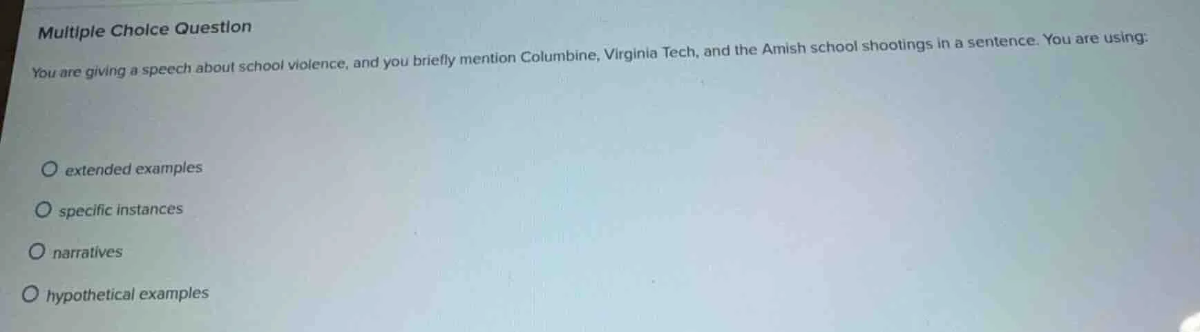 multiple choice question you are giving a speech about school violence,…