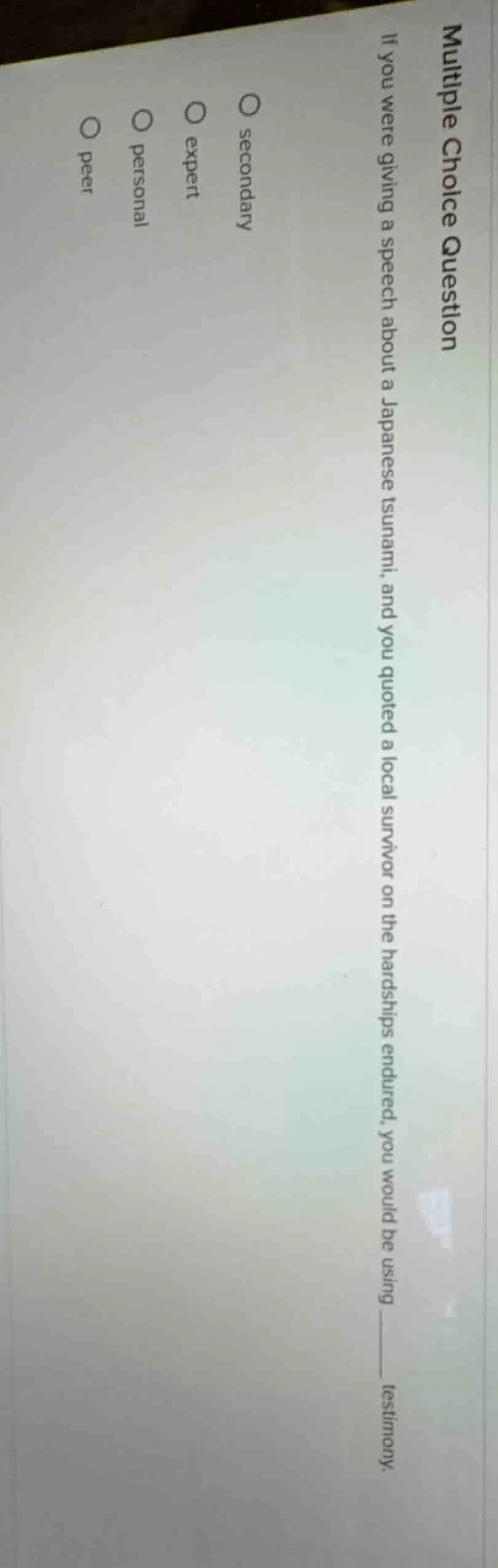 multiple choice question if you were giving a speech about a japanese t…
