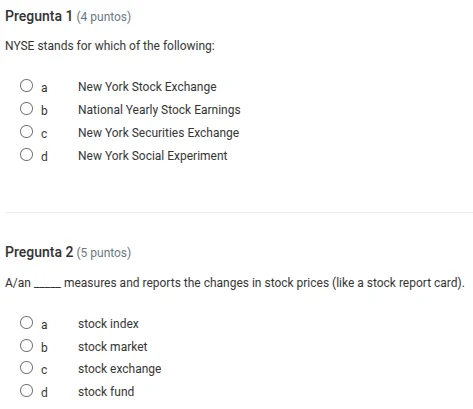 pregunta 1 (4 puntos) nyse stands for which of the following: ○ a new y…