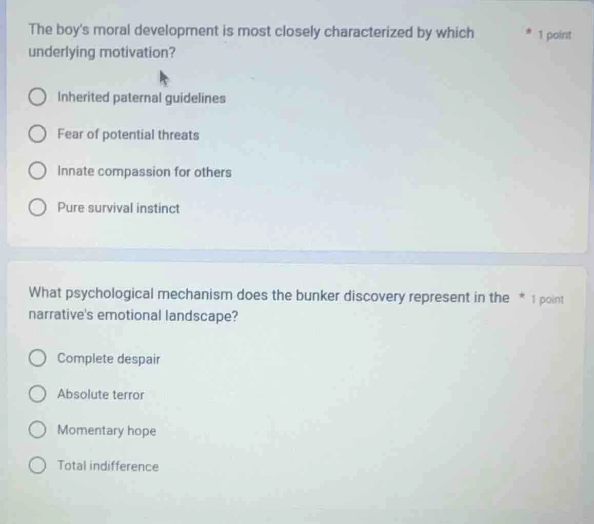 the boy’s moral development is most closely characterized by which unde…