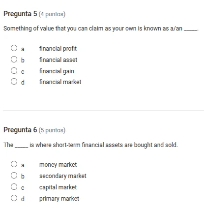 pregunta 5 (4 puntos) something of value that you can claim as your own…