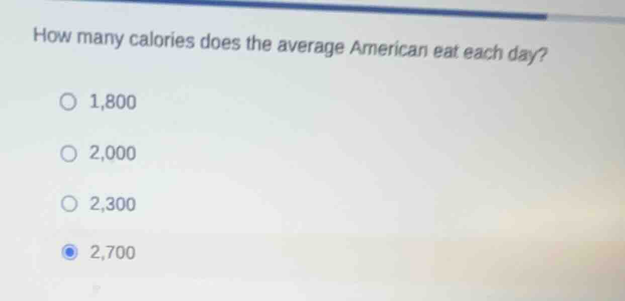 how many calories does the average american eat each day? 1,800 2,000 2…