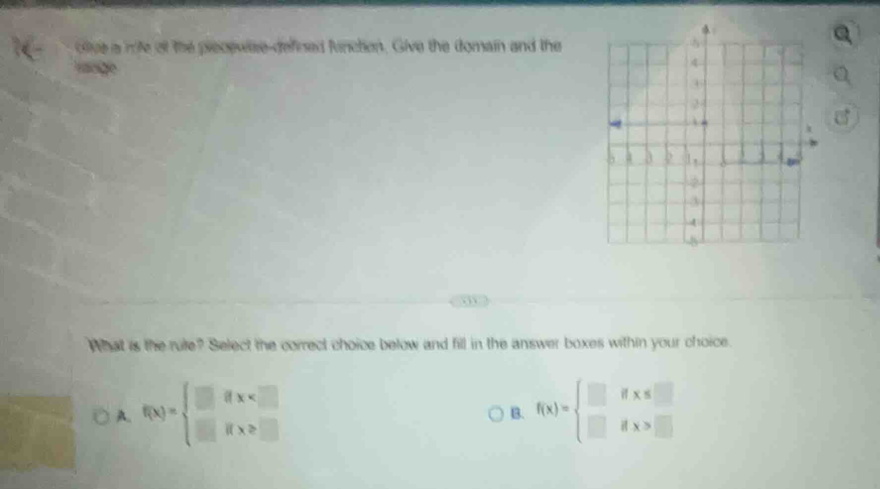 give a rule of the piecewise - defined function. give the domain and th…