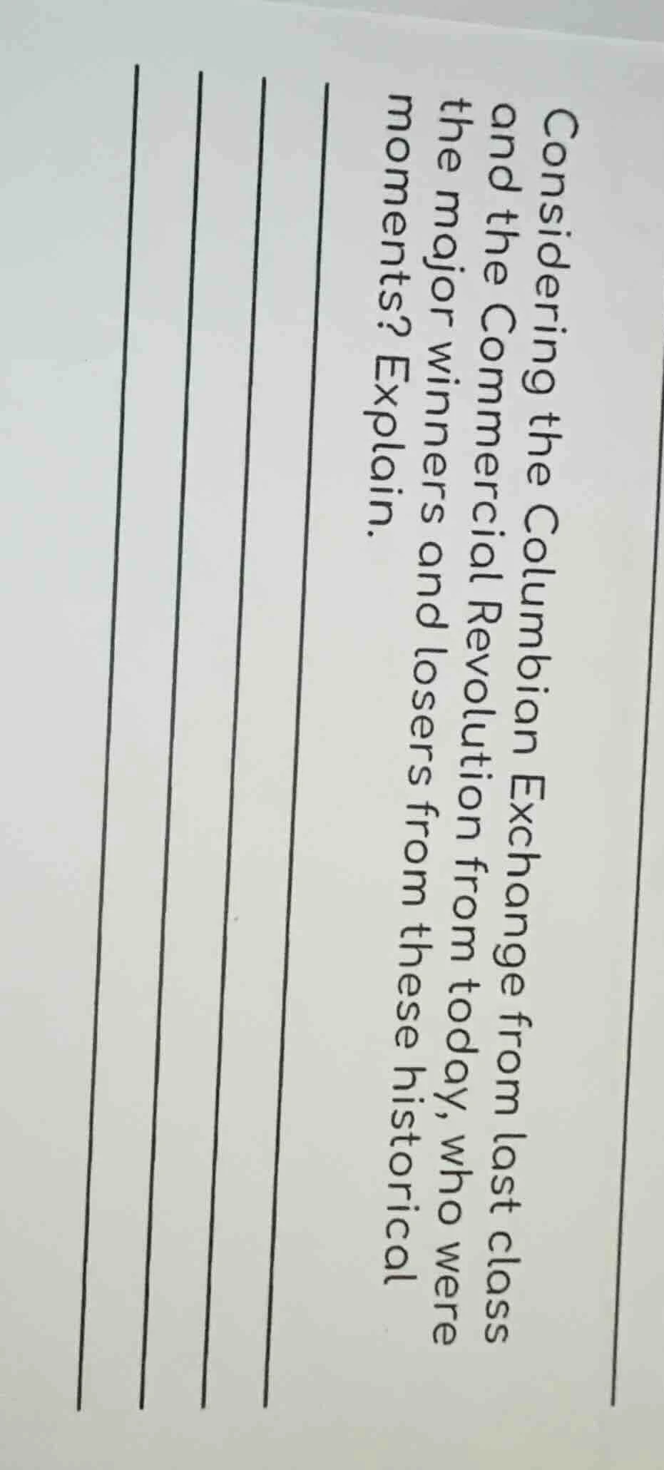 considering the columbian exchange from last class and the commercial r…