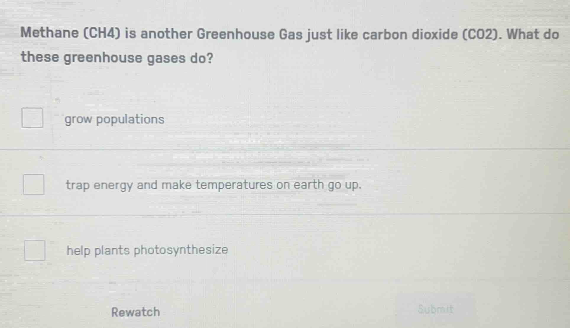 methane (ch4) is another greenhouse gas just like carbon dioxide (co2).…