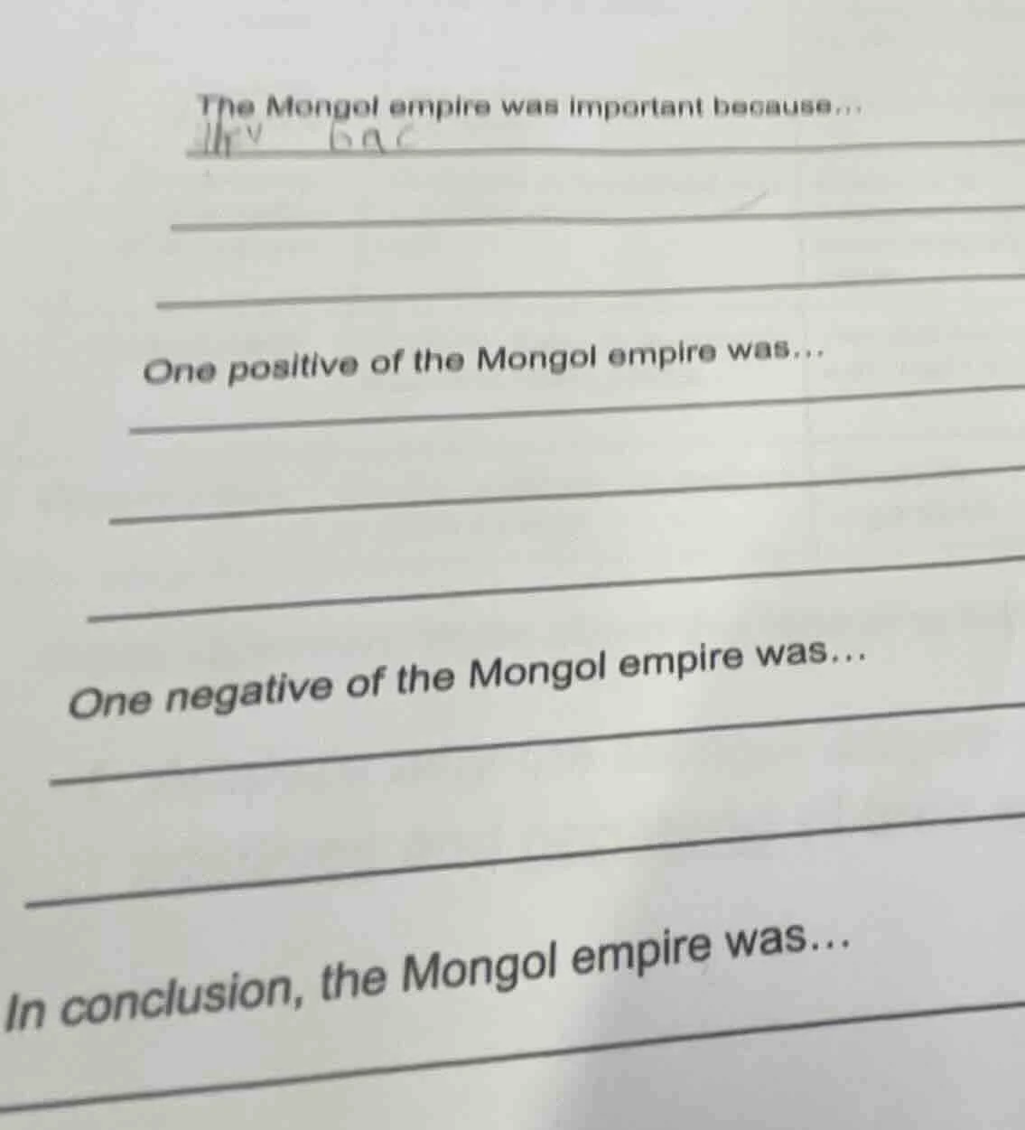 the mongol empire was important because... one positive of the mongol e…